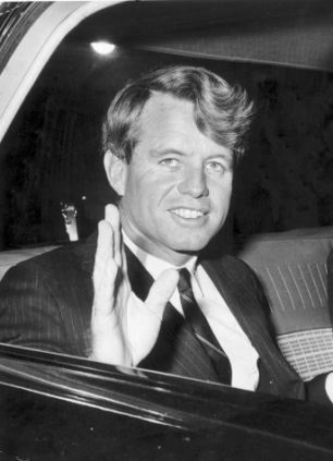 Robert Kennedy pictured leaving No 10, Downing Street on a visit to London. He was assassinated in June 1968