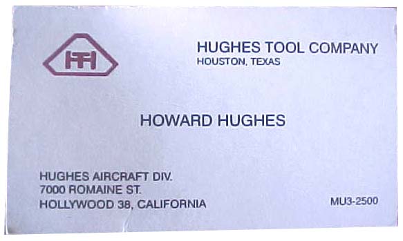 Howard Hughes Business Card